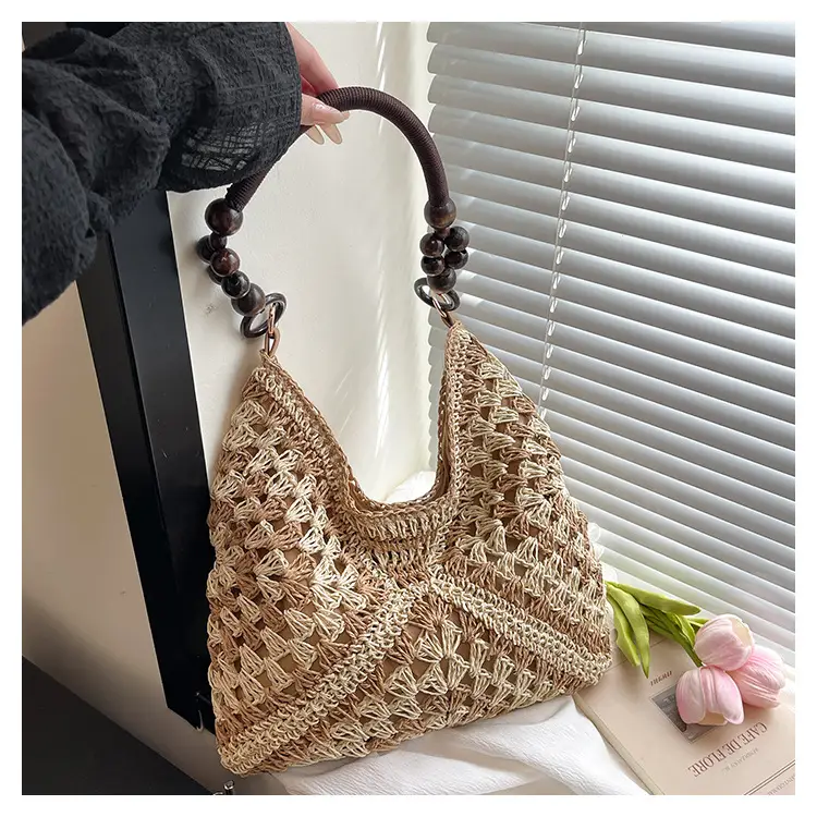 Korean Style Cross-Corridor Straw Bag Large Capacity - Image 3