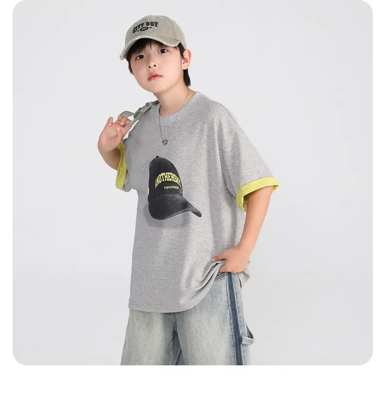 Boys Ice-Feel T-Shirt 2026 Summer Thin Black Pink — feature 19