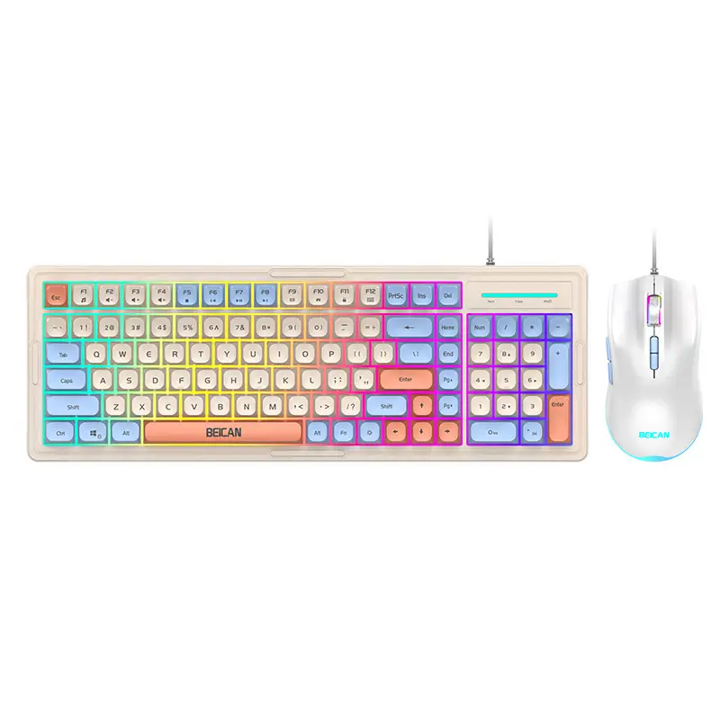 Wired Luminous Keyboard and Mouse Mechanical Feel Gaming E-sports Notebook Desktop Computer Peripherals Film Keyboard and Mouse Cover