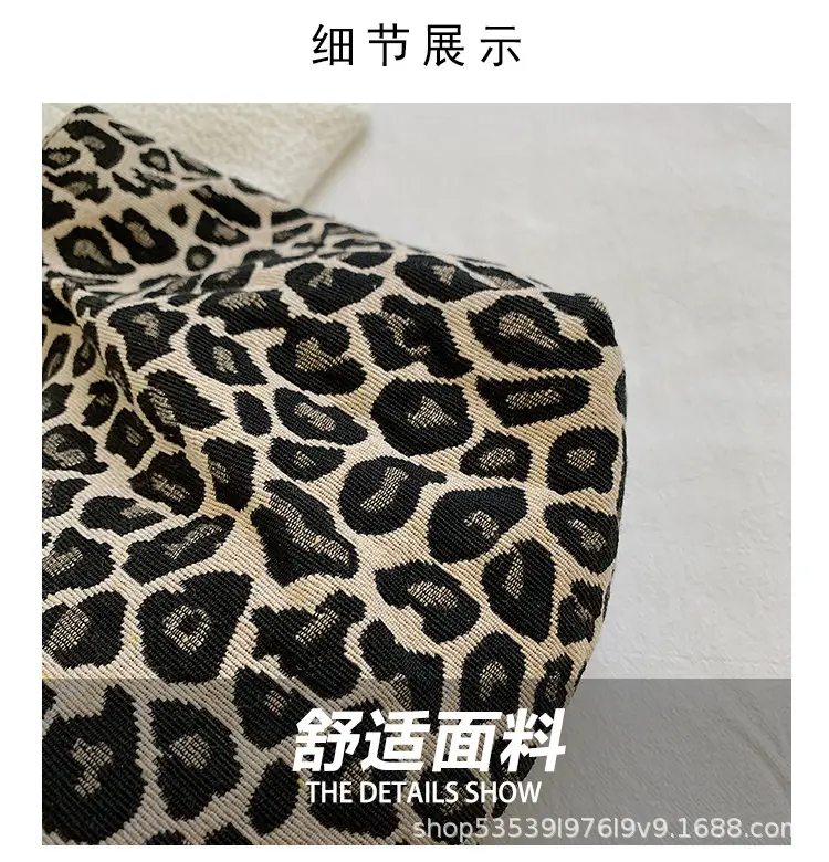 Leopard Canvas Shoulder Bag Large Capacity Women's Tote — feature 5