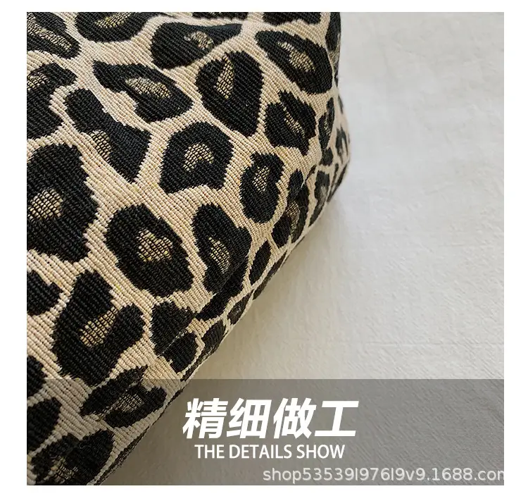 Leopard Canvas Shoulder Bag Large Capacity Women's Tote — feature 9