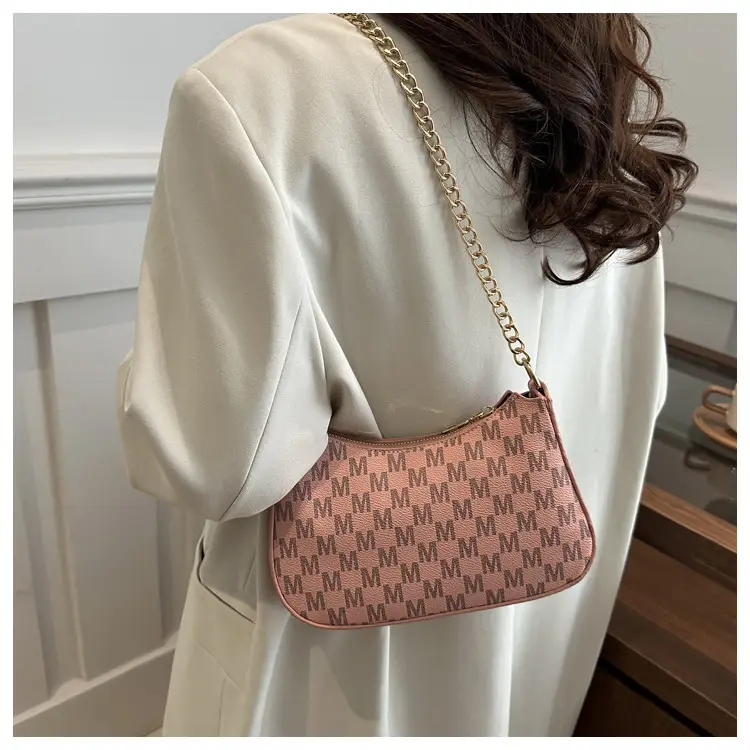 Pink Vintage Checkered Crossbody Bag for Women — feature 12