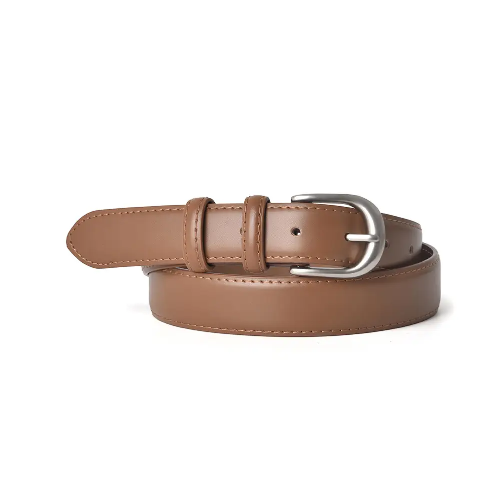 Women Genuine Leather Belt Brown Buckle - Image 9