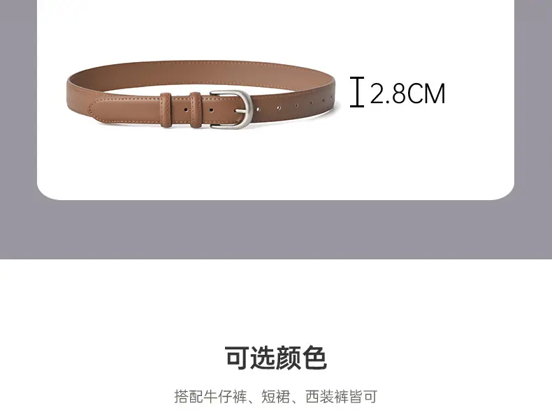 Women Genuine Leather Belt Brown Buckle β feature 3
