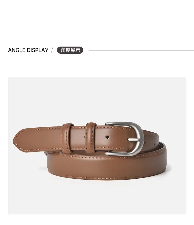 Women Genuine Leather Belt Brown Buckle β feature 8