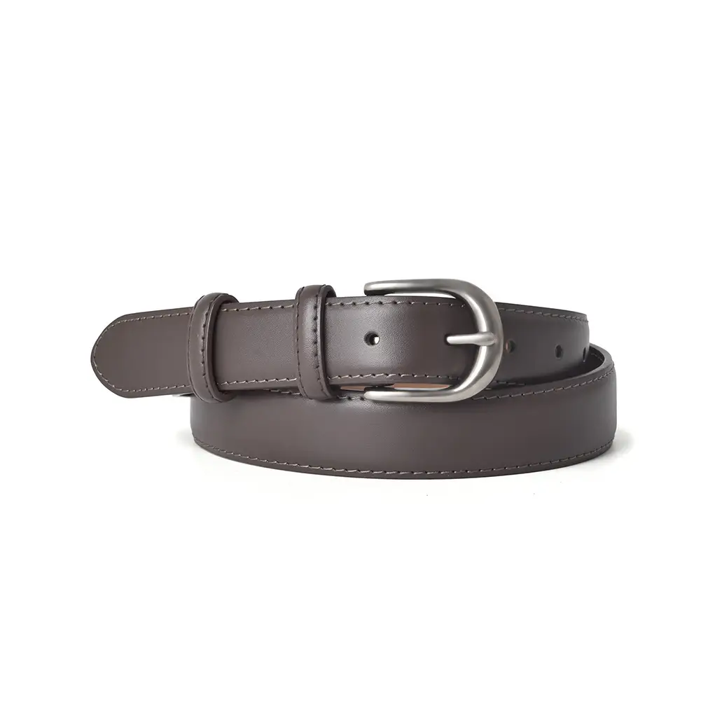 Women Genuine Leather Belt Brown Buckle - Image 2