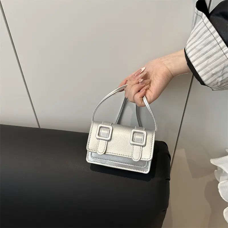 2025 Mini Women's Shoulder Crossbody Bag White Leather - Image 12