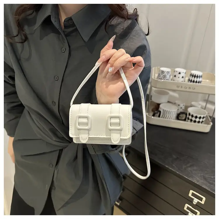 2025 Mini Women's Shoulder Crossbody Bag White Leather — feature 8