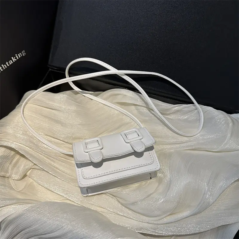 2025 Mini Women's Shoulder Crossbody Bag White Leather - Image 2