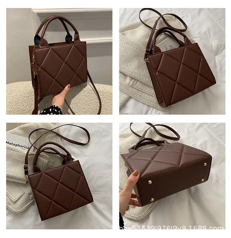Black Quilted Shoulder Crossbody Bag XL Oversized — feature 9