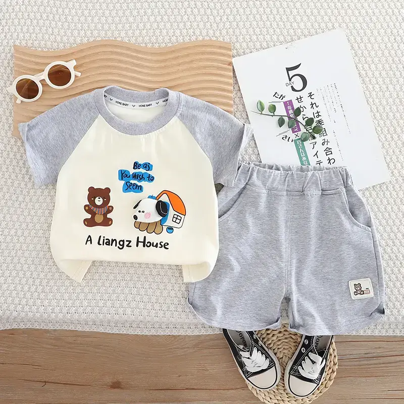 Boys Cartoon Print Summer Suit 2025 — feature 1