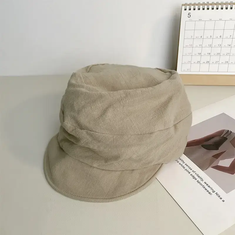 Japanese Style Thin Beret Hat for Women Sun Protection Beige — feature 23