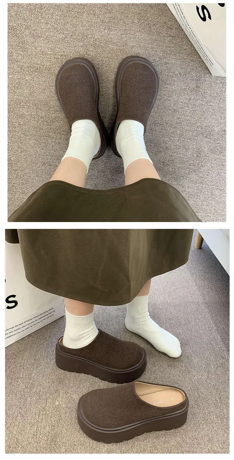 Women Thick-Soled Lazy Slip-On Mules 2025 Spring — feature 10