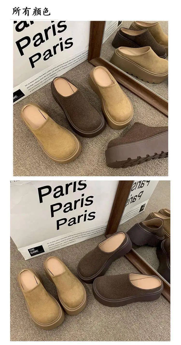 Women Thick-Soled Lazy Slip-On Mules 2025 Spring — feature 2
