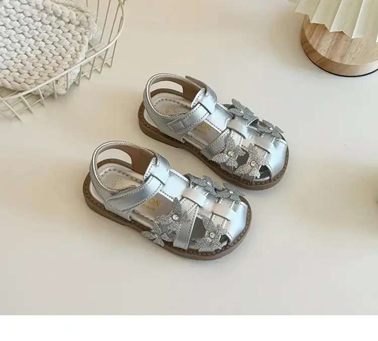 Girls' White Crystal Sandals Summer — feature 10