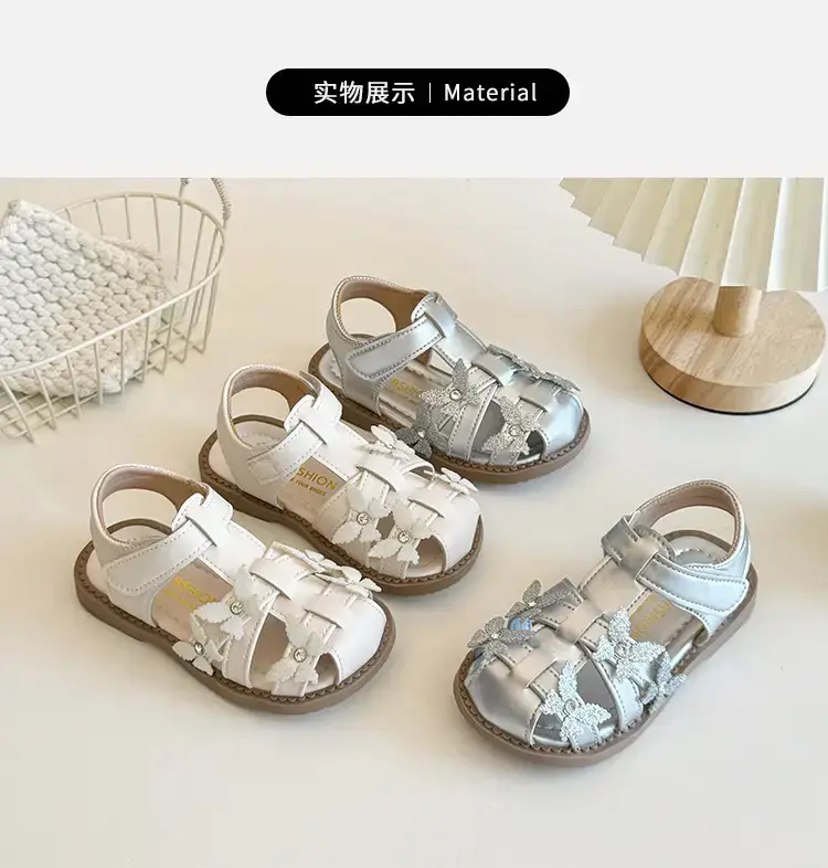 Girls' White Crystal Sandals Summer — feature 6