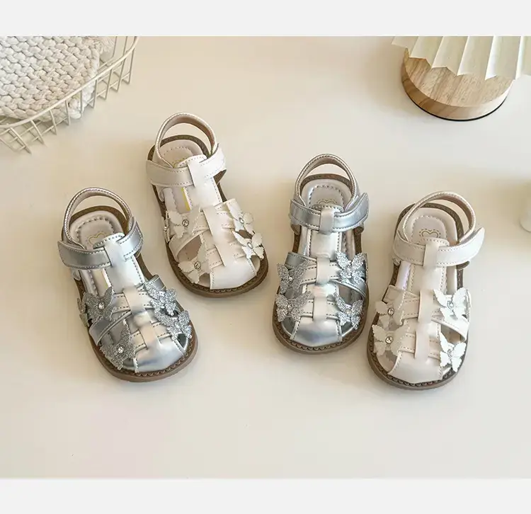 Girls' White Crystal Sandals Summer — feature 7
