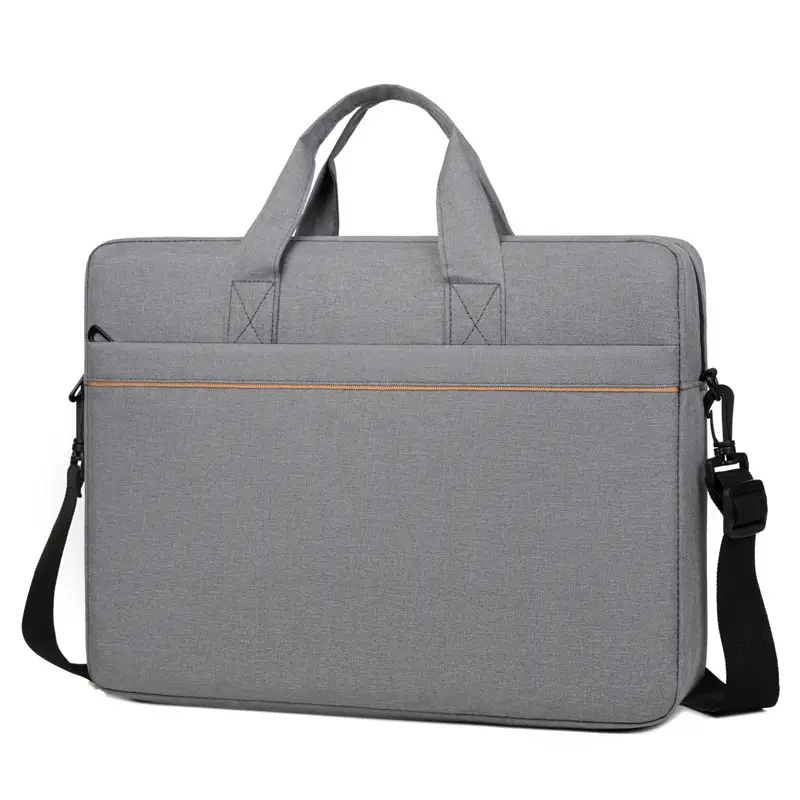 Gray Business Laptop Crossbody Bag with Handle