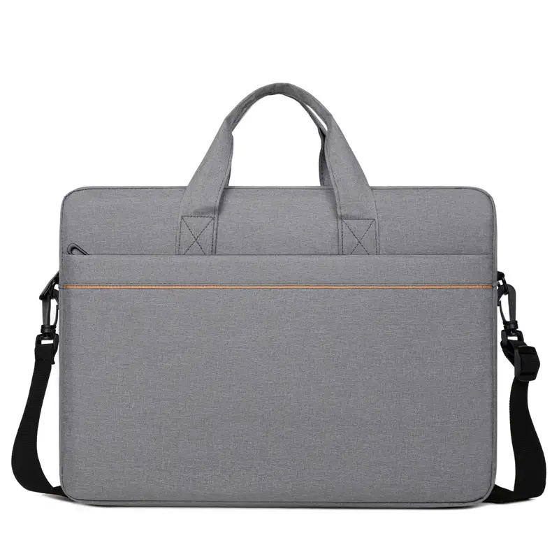Gray Business Laptop Crossbody Bag with Handle