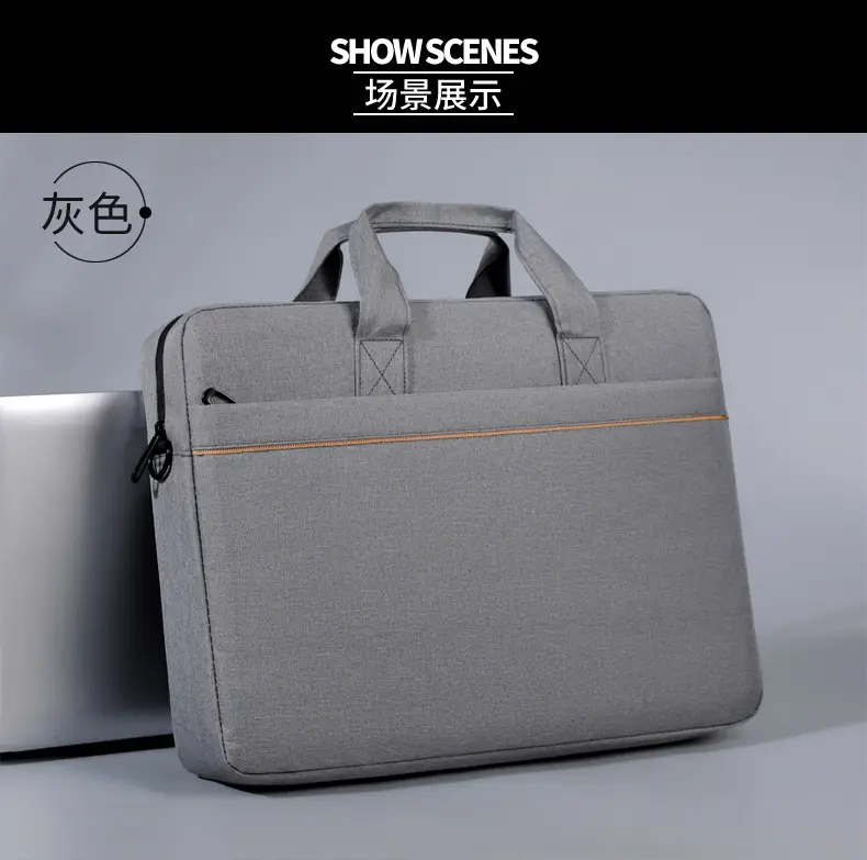 Gray Business Laptop Crossbody Bag with Handle — feature 12