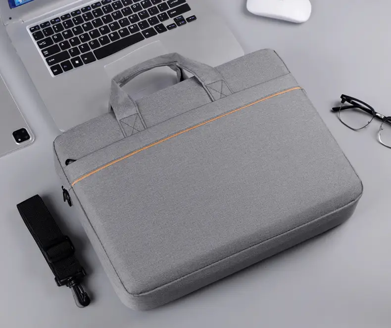 Gray Business Laptop Crossbody Bag with Handle — feature 13