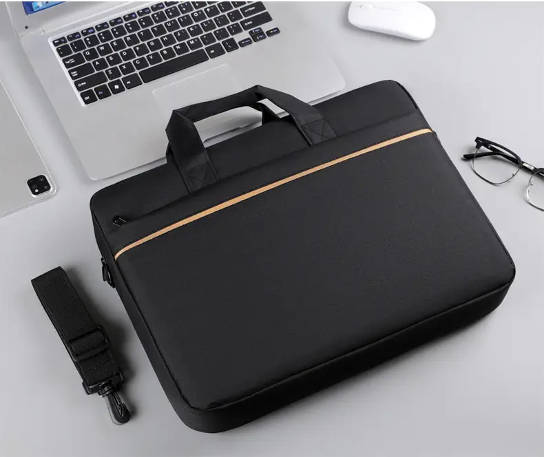 Gray Business Laptop Crossbody Bag with Handle — feature 17