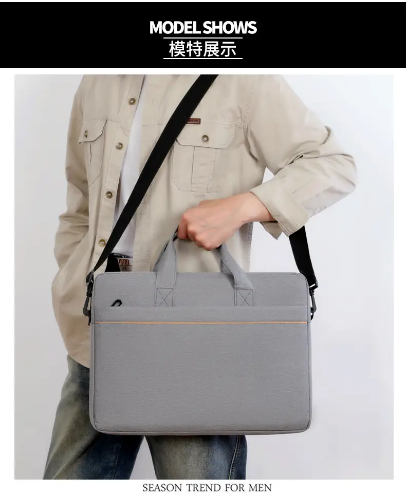 Gray Business Laptop Crossbody Bag with Handle — feature 18
