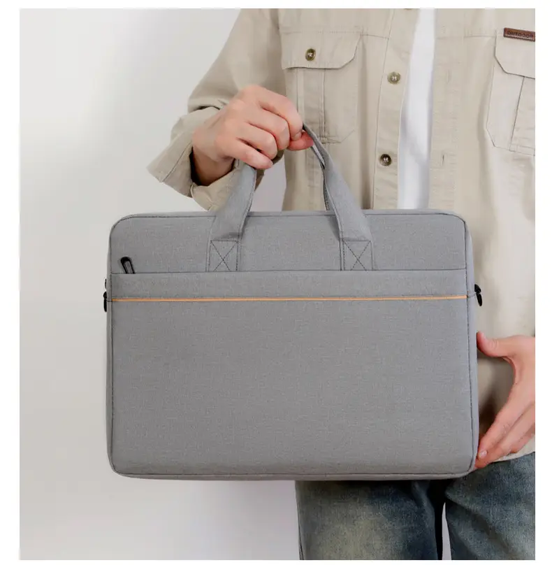 Gray Business Laptop Crossbody Bag with Handle — feature 19