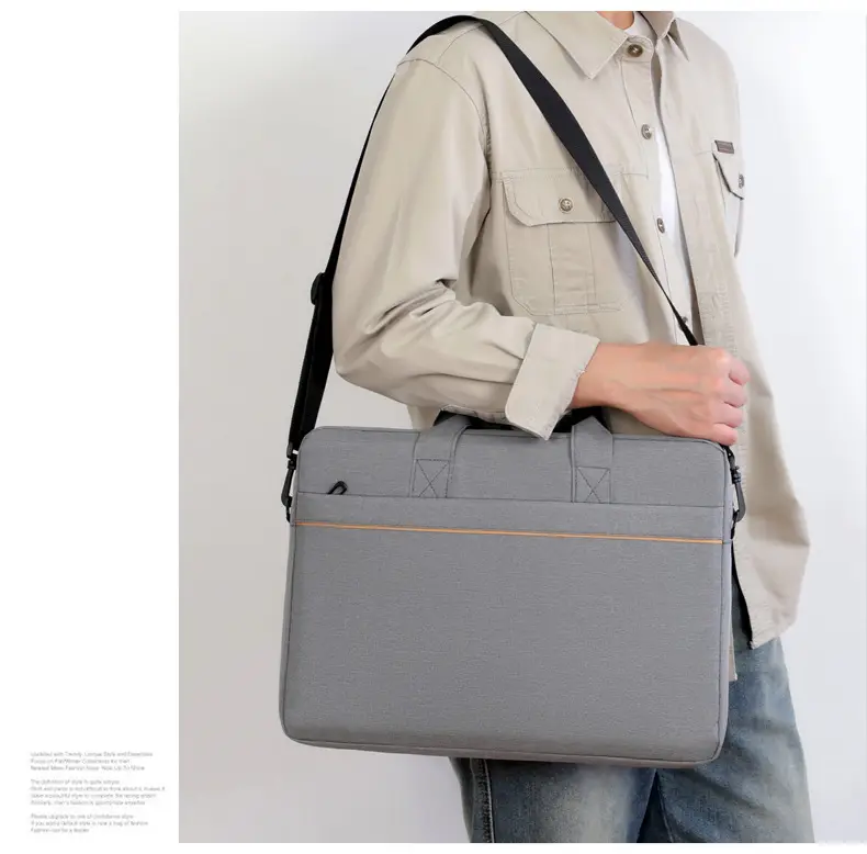 Gray Business Laptop Crossbody Bag with Handle — feature 20