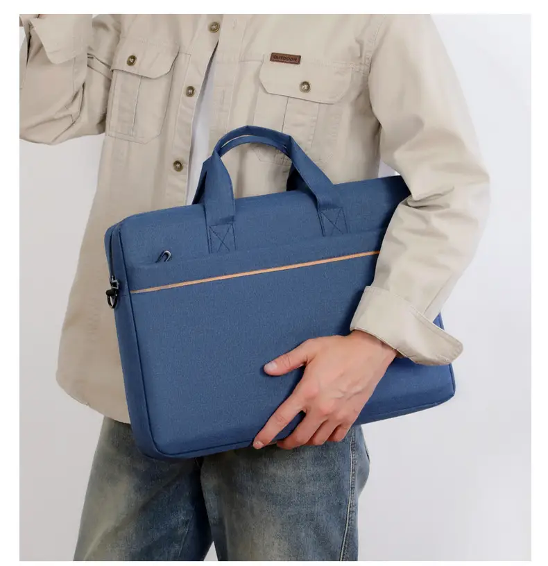Gray Business Laptop Crossbody Bag with Handle — feature 23