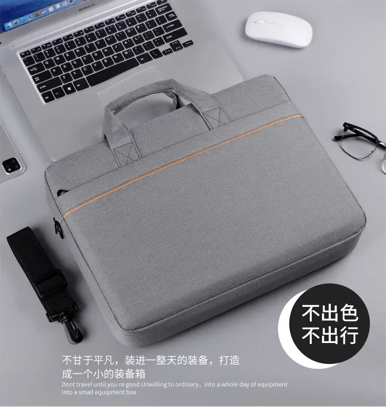 Gray Business Laptop Crossbody Bag with Handle — feature 3