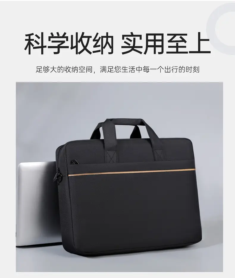 Gray Business Laptop Crossbody Bag with Handle — feature 9