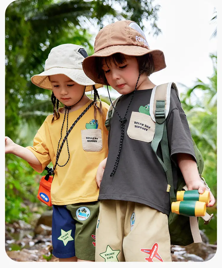 Boys' Dudu Jia Printed Shorts Set Olive Navy — feature 23