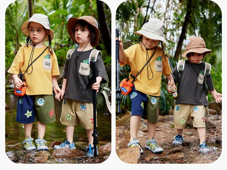 Boys' Dudu Jia Printed Shorts Set Olive Navy — feature 24