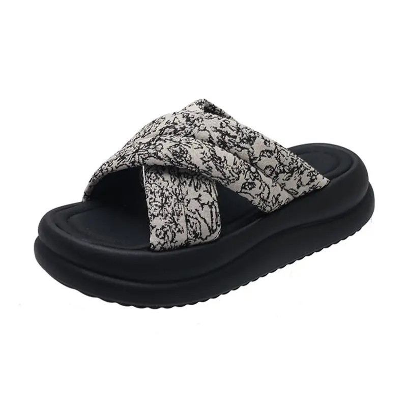 New Chinese Style Women Sandals Platform Thick Bottom Beach Slippers - Image 7