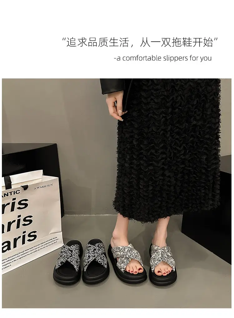 New Chinese Style Women Sandals Platform Thick Bottom Beach Slippers — feature 1