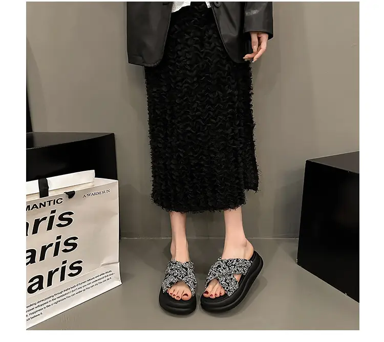 New Chinese Style Women Sandals Platform Thick Bottom Beach Slippers — feature 12