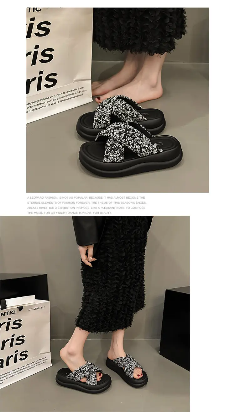 New Chinese Style Women Sandals Platform Thick Bottom Beach Slippers — feature 13