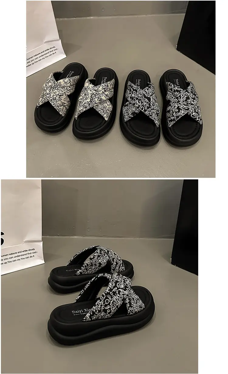 New Chinese Style Women Sandals Platform Thick Bottom Beach Slippers — feature 15
