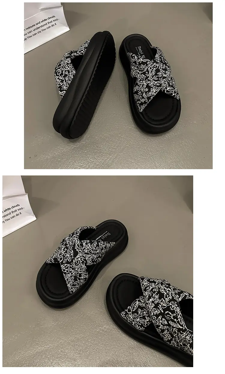 New Chinese Style Women Sandals Platform Thick Bottom Beach Slippers — feature 16
