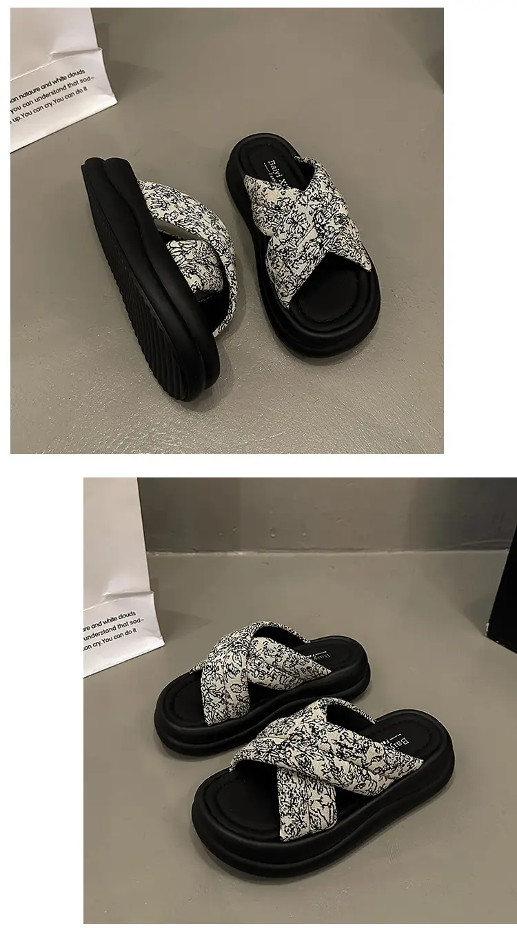 New Chinese Style Women Sandals Platform Thick Bottom Beach Slippers — feature 17