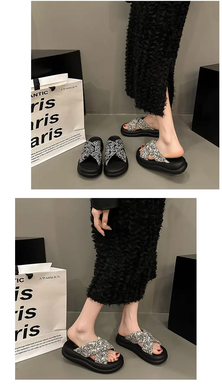 New Chinese Style Women Sandals Platform Thick Bottom Beach Slippers — feature 7