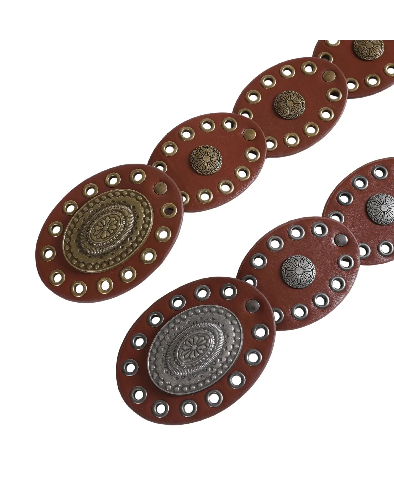 Cross-Border Women's Belt Decorative Belt European American Bohemian Oval Girdle — feature 11