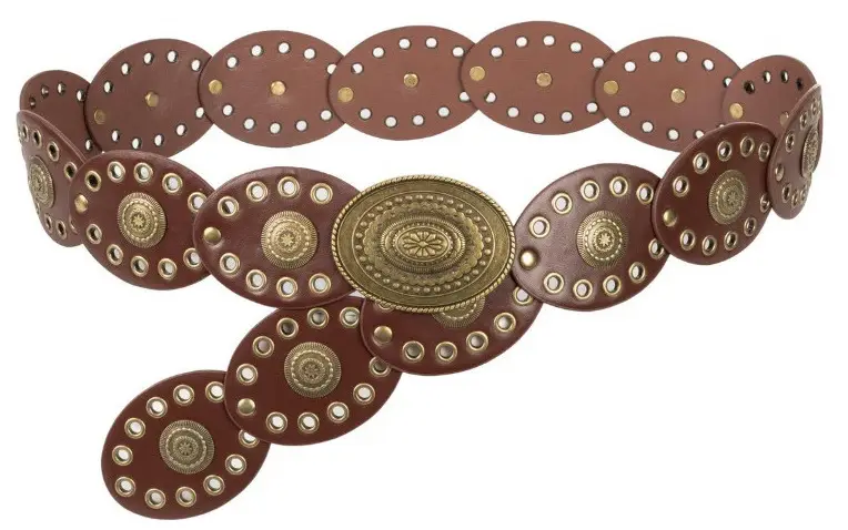 Cross-Border Women's Belt Decorative Belt European American Bohemian Oval Girdle