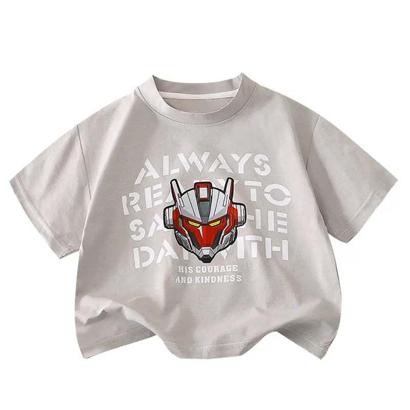 Mecha Print Boys T-Shirt White Short Sleeve - Image 10