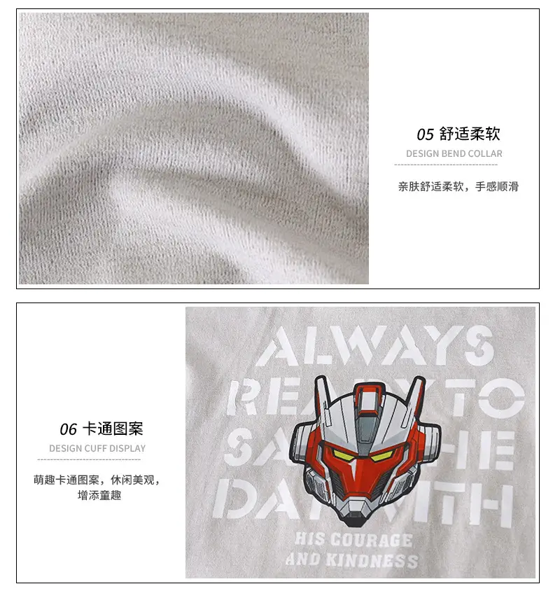 Mecha Print Boys T-Shirt White Short Sleeve — feature 14