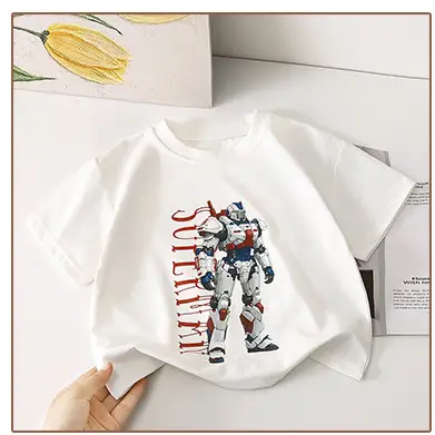 Mecha Print Boys T-Shirt White Short Sleeve — feature 9