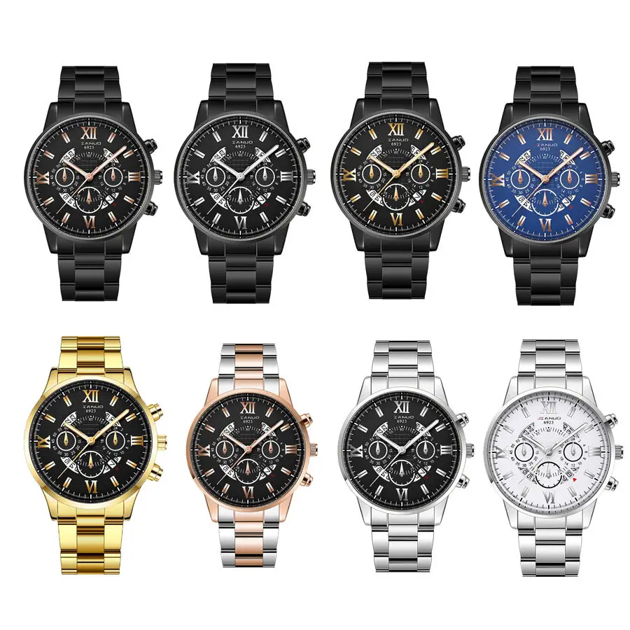 Men's Rose Gold Chronograph Watch with Black Dial — feature 1