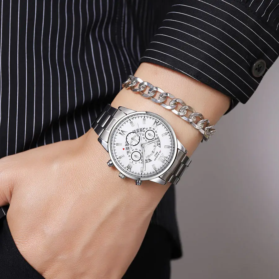 Men's Rose Gold Chronograph Watch with Black Dial — feature 18