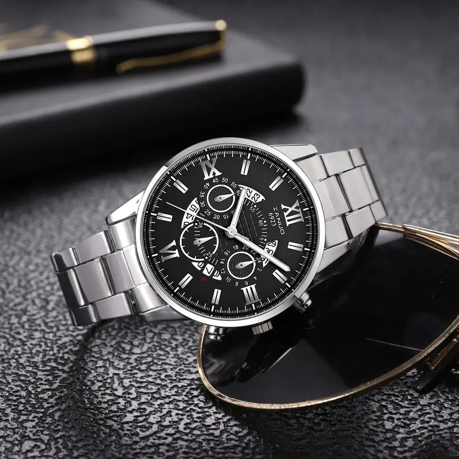 Men's Rose Gold Chronograph Watch with Black Dial — feature 19